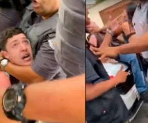 Salvador da Rima é detido em São Paulo; vídeo mostra cantor sendo derrubado e levando mata-leão(Imagem:Reprodução)