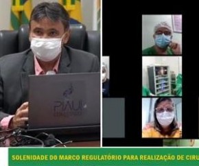 Os maiores hospitais do Piauí ? cerca de 15 ? participaram em link ao vivo de uma ação coletiva e pioneira de realização de cirurgia de laparoscopia (procedimento cirúrgico minimam(Imagem:Reprodução)