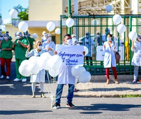 Profissionais da enfermagem se concentraram(Imagem:Reprodução)