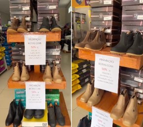 Casa do Fazendeiro lança super promoção de botas com 50% de desconto.(Imagem:Reprodução)