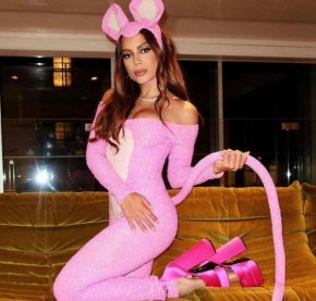 Anitta chamou a atenção ao aparecer nas redes sociais usando uma fantasia de Pantera Cor de Rosa no Halloween dos Estados Unidos. Entre muitos elogios, alguns fãs acabaram reparand(Imagem:Reprodução)