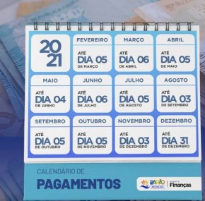 Calendário de pagamento(Imagem:Divulgação)