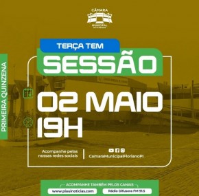 Câmara Municipal de Floriano inicia primeiro ciclo de sessões ordinárias de maio nesta terça.(Imagem:Reprodução/Instagram)