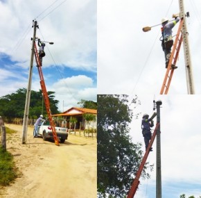Localidades rurais de Floriano recebem manutenção na iluminação pública.(Imagem:Secom)
