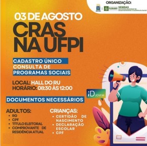 Comunidade acadêmica é convidada para o I CRAS no CAFS em Floriano.(Imagem:Reprodução/Instagram)