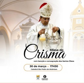 Catedral de Floriano celebra Missa do Crisma nesta segunda-feira (30).(Imagem:Reprodução/Instagram)