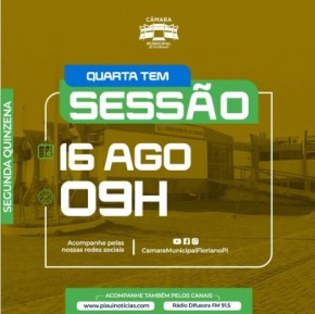 Câmara Municipal de Floriano inicia segundo ciclo de sessões de agosto nesta quarta-feira (16)(Imagem:Reprodução/Instagram)