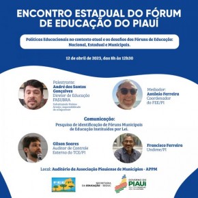 Encontro Estadual do Fórum de Educação do Piauí discutirá políticas educacionais do estado(Imagem:Divulgação)