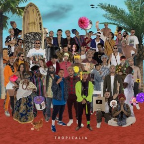 Grupo de rap 3030 lança álbum com capa que expõe abordagem tropicalista da imagem de disco.(Imagem:Divulgação)