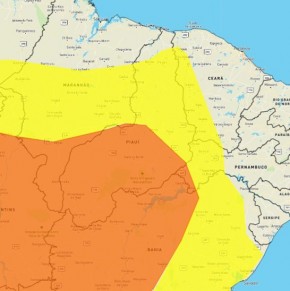  Inmet emite alerta de chuvas intensas para mais de 200 municípios do Piauí. (Imagem:Inmet )