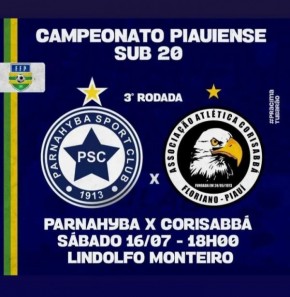 Corisabbá enfrenta o Parnahyba pelo Campeonato Sub-20(Imagem:Divulgação)