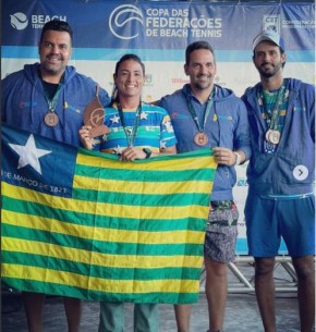 Piauienses sobem ao pódio pela primeira vez em Copa de Beach Tennis(Imagem:Divulgação)