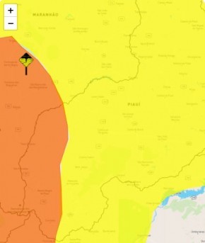 15 cidades do Piauí estão em alerta de chuvas intensas, segundo o INMET.(Imagem:Divulgação)