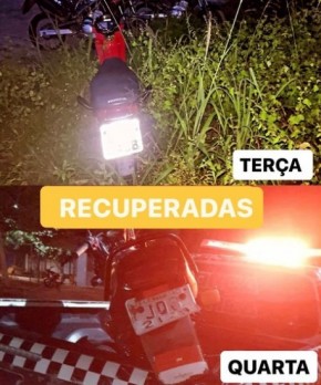 Força Tática/Rocam recupera duas motocicletas roubadas em operações consecutivas.(Imagem:Reprodução/Instagram)