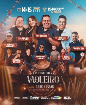 Contagem regressiva para a IX Festa do Vaqueiro em Barão de Grajaú.(Imagem:Reprodução/Instagram)