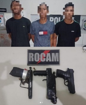 Polícia prende três homens portando armas de fogo e simulacro em Floriano.(Imagem:Divulgação)