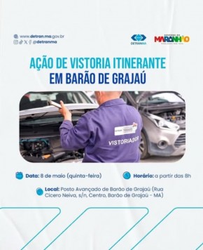 Detran-MA realiza ação de vistoria itinerante em Barão de Grajaú nesta quinta-feira (8).(Imagem:Reprodução/Instagram)