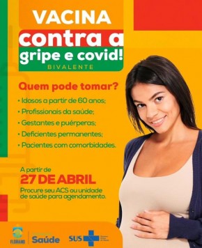 Floriano abre novos grupos para vacinação bivalente contra gripe e COVID-19 para diversos públicos prioritários.(Imagem:Reprodução/Instagram)