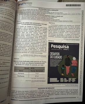 Inep aciona PF por suposto vazamento da prova de redação do Enem Foto passou a circular na internet após início da aplicação do exame.(Imagem: Redes Sociais)