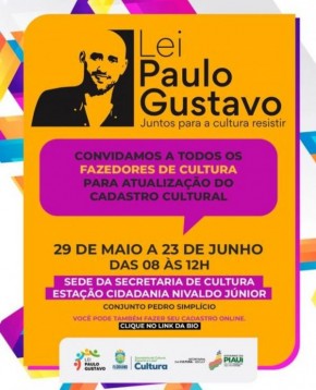 Prefeitura de Floriano convida artistas e produtores culturais a realizarem Cadastro Cultural.(Imagem:Reprodução/Instagram)