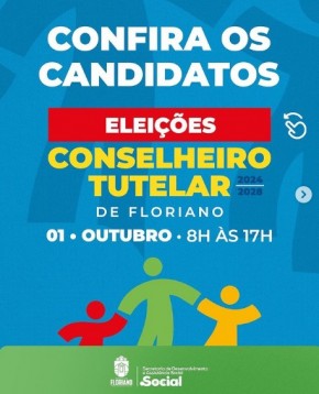 Eleição para o Conselho Tutelar de Floriano será dia 1º de outubro; confira os candidatos.(Imagem:Reprodução/Instagram)