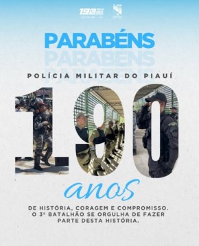 3º BPM de Floriano homenageia os 190 anos da Polícia Militar do Piauí e parabeniza policiais promovidos.(Imagem:Reprodução/Instagram)