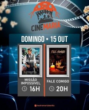 Cine Maria: Diversão garantida a preços acessíveis neste domingo em Floriano.(Imagem:Reprodução/Instagram)