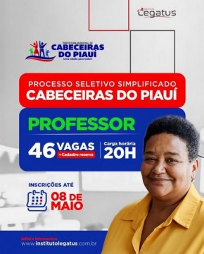 Abertas as inscrições de processo seletivo no município de Cabeceiras do Piauí.(Imagem:Reprodução/Instagram)