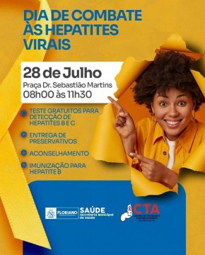 CTA de Floriano realizará ações de prevenção e combate às Hepatites Virais.(Imagem:Divulgação)