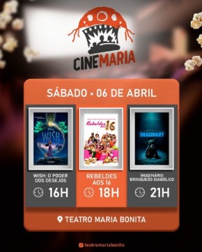 Cine Maria: Uma viagem pelos desejos, rebeldias e imaginação no Teatro Maria Bonita neste sábado.(Imagem:Reprodução/Instagram)