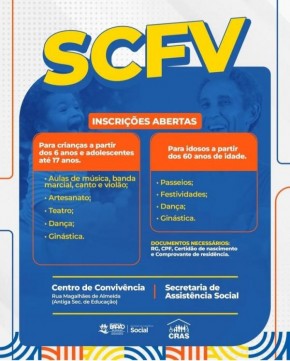 Est&atilde;o abertas as inscri&ccedil;&otilde;es para o SCFV em Bar&atilde;o de Graja&uacute;(Imagem:Divulga&ccedil;&atilde;o)
