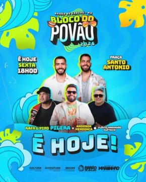 Bloco do Pov&atilde;o 2026 promete noite hist&oacute;rica nesta sexta-feira em Bar&atilde;o de Graja&uacute;.(Imagem:Reprodu&ccedil;&atilde;o/Instagram)