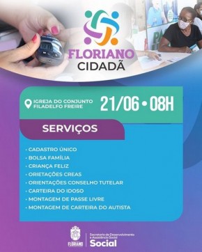 SEMDAS oferece serviços e benefícios para moradores do Conjunto Filadelfo Freire, em Floriano.(Imagem:Reprodução/Instagram)