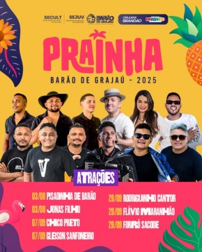 Temporada de shows na Prainha de Barão de Grajaú promete agitar o público.(Imagem:Reprodução/Instagram)