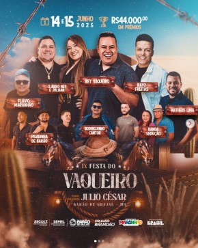 Barão de Grajaú se prepara para a IX Festa do Vaqueiro nos dias 14 e 15 de junho.(Imagem:Reprodução/Instagram)