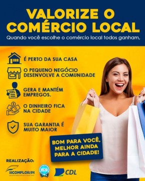 Entidades empresariais lançam campanha para valorizar o comércio em Floriano.(Imagem:Divulgação)