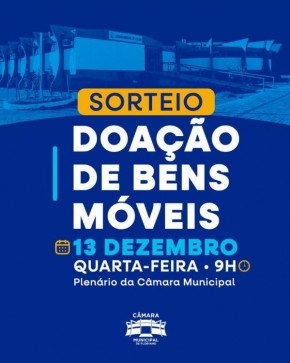 Câmara Municipal de Floriano define a data de sorteio dos lotes de bens móveis.(Imagem:Reprodução/Instagram)