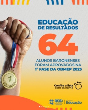 Barão de Grajaú: 64 alunos avançam para a 2ª fase da OBMEP após sucesso na 1ª etapa.(Imagem:Reprodução/Instagram)