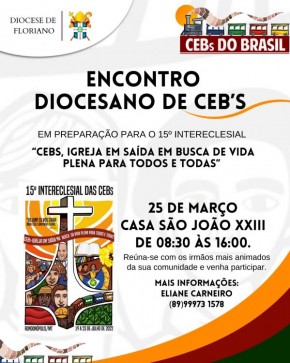 Diocese de Floriano realiza encontro diocesano de CEBs em preparação para o 15º Intereclesial(Imagem:Divulgação)