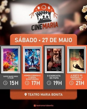 Cine Maria traz diversão e aventura ao Teatro Maria Bonita em Floriano.(Imagem:Reprodução/Instagram)