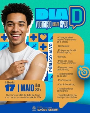 Floriano realiza Dia D de Vacinação contra a gripe neste sábado (17)(Imagem:Reprodução/Instagram)