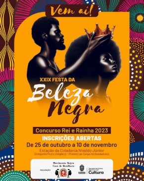 Concurso Beleza Negra 2023: Inscrições abertas para Rei e Rainha!(Imagem:Reprodução/Instagram)
