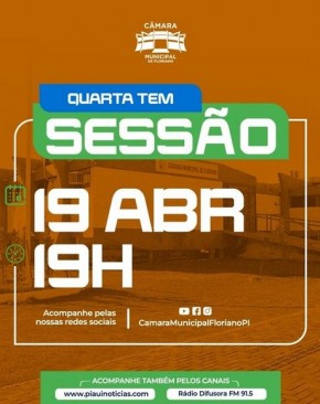 Participe da democracia: Acompanhe a sessão ordinária da Câmara Municipal de Floriano nesta quarta-feira.(Imagem:Reprodução/Instagram)