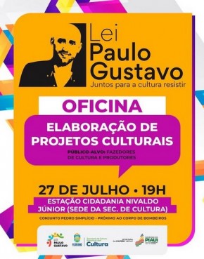Prefeitura de Floriano promove oficina para projetos culturais com a Lei Paulo Gustavo.(Imagem:Reprodução/Instagram)