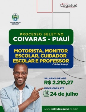 Processo seletivo - Coivaras-PI(Imagem:Reprodução/Instagram)