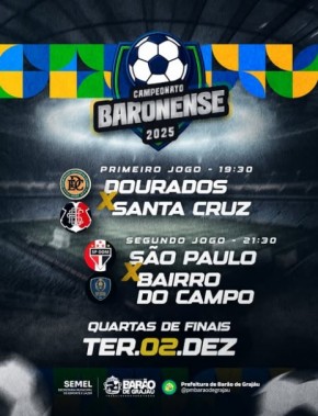 Quartas de final do Campeonato Baronense 2025 movimentam o Estádio Gregorão nesta terça-feira (02).(Imagem:Reprodução/Instagram)