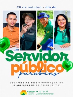 Câmara Municipal de Floriano homenageia servidores públicos pelo seu dia.(Imagem:Reprodução/Instagram)