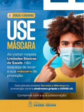 Secretaria de Saúde reforça uso de máscaras nas UBSs de Floriano.(Imagem:Reprodução/Instagram)