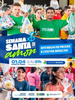 A&ccedil;&atilde;o solid&aacute;ria marca Semana Santa com entrega de cestas e peixes em Bar&atilde;o de Graja&uacute;.(Imagem:Reprodu&ccedil;&atilde;o/Instagram)