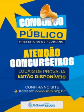 Atenção, concurseiros! Locais de prova do Concurso de Floriano já estão disponíveis.(Imagem:Reprodução/Instagram)